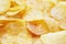 Closeup wavy potato chips