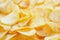 Closeup wavy potato chips