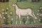 Closeup of white horse mosaics on the walls of Sant\\\'Apollinare in Classe at Ravenna, Italy