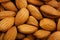 Closeup of whole almond nuts