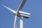 Closeup of wind turbine propeller