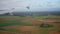 Closeup wing of civilian airplane  flying during landing phase footage