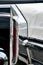Closeup of a wing and rear light of a luxury retro Cadillac Coup