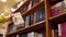 Closeup woman choosing some book to buy at bookstore