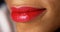 Closeup of woman puckering lips