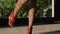 Closeup woman`s legs walking