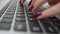 Closeup woman typing on keyboard