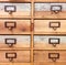 Closeup wood chest of drawers vintage look