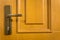 Closeup of wooden door