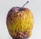 Closeup for wrinkled yellow apple