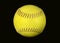 Closeup of yellow softball
