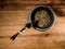 Closeup of a yerba mate plant dried leaves in a calabash gourd