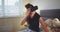 Closeup a young lady teenager using a virtual reality glasses to exploring the world very enthusiastic she enjoyed the