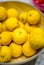 Closeup Yuzu lemons in a bowl