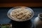 Closeup of Zaru soba, chilled noodle dish