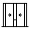 Closing elevator doors icon, outline style