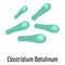 Clostridium botulinum icon, cartoon style.