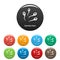 Clostridium tetani icons set color