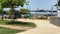 Cloth canopy over the children`s playground