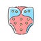 Cloth diaper RGB color icon