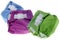 Cloth Diapers in Green, Purple and Blue