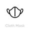 Cloth Mask icon. Editable line vector.