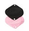 Cloth menstrual pads on white background, top view. Reusable female hygiene product