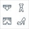 Clothes and apparel line icons. linear set. quality vector line set such as high heel, shorts, sport clothes