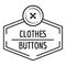 Clothes button craft logo, simple black style