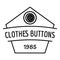 Clothes button dress logo, simple black style