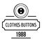 Clothes button service logo, simple black style