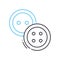 clothes buttons line icon, outline symbol, vector illustration, concept sign