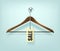 Clothes Coat Wooden Hanger with Sale Tag Label