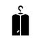 Clothes after dry cleaning on hanger glyph icon vector illustration