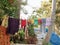 Clothes drying riverside homes