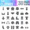 Clothes glyph icon set, cloth symbols collection, vector sketches, logo illustrations, apparel signs solid pictograms