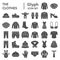 Clothes glyph icon set, clothing symbols collection, vector sketches, logo illustrations, garment signs solid pictograms