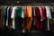 Clothes hang neatly in rows, creating an organized and visually appealing display
