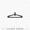 Clothes hanger black icon vector. icon of hanger