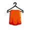 Clothes on hanger. Decoration of wardrobe and cloakroom