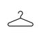 Clothes hanger glyph icon or clothing sign