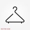 Clothes hanger icon. Coat rack symbol. Flat Vector illustration