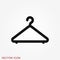 Clothes hanger icon. Coat rack symbol. Flat Vector illustration