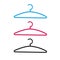 Clothes hanger vector icon isolated line outline style illustration, dress coat hanging hook clipart