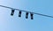 Clothes hanging clips with blue sky