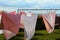 Clothes hanging to dry on a laundry line