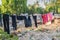 Clothes lane on the garbage dump on Boracay island, Philippin