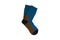 Clothes made of socks, knitwear. Many colorful socks in the form of a panorama. Socks of different sizes for cold seasons.