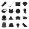 Clothes, mine, mining and other web icon in black style.