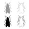 Clothes moth Clothing moth Fly insect pest icon set black color vector illustration flat style image